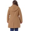Agnes Orinda Women's Plus Size Elegant Single Breasted Detachable Hooded Trench Overcoats - 4 of 4
