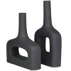 Set of 2 Ceramic Donut Shaped Vase Black: Modern Amphora Style - CosmoLiving by Cosmopolitan - image 4 of 4