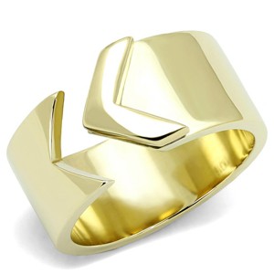 Slickblue Women's IP Gold Stainless Steel Ring, Minimalist No Stone, Cuff-Style, Size 5-10 - 1 of 4