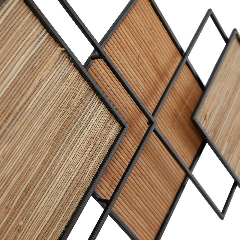 16&#34; x 43&#34; Bamboo Geometric Overlapping Diamond Wall Decor with Metal Wire Brown - Olivia &#38; May, 4 of 6