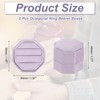 Unique Bargains Vintage Velvet Octagonal 3 Slots Jewelry Storage Boxes 2 Pcs - 2 of 4