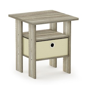 HOMLUX 2PCS Modern Bedside End Table Nightstand with Removable Drawer & Open Shelf - 1 of 4