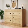 Fluted 6 Drawer Dresser, 47" Wide 6 Chest of Drawers with Double Waveform Fluted Panel, Wooden Storage Cabinet for Bedroom Living Room Nursery - 3 of 4