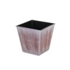 HomeRoots 5" Brown and Ivory Abstract Recycled Plastic Indoor Outdoor Rectangular Pot Planter - 3 of 3