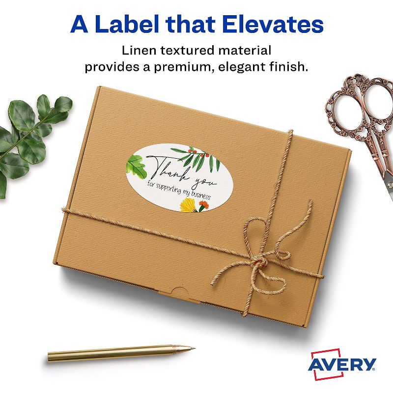 Avery Oval Print-to-the-Edge Easy Peel Labels Laser Matte White 2 x 3 1/3 80/Pack 22829, 2 of 8