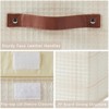 Aoibox 3D Textured Fabric Storage Box with Lid Collapsible Washable Organizer Small Beige Faux Leather Handles - 3 of 4
