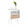 15.75" Rattan End table with Drawer and Solid Wood Legs, Modern Nightstand, Side Table for Living Roon, Bedroom-ModernLuxe - 2 of 4
