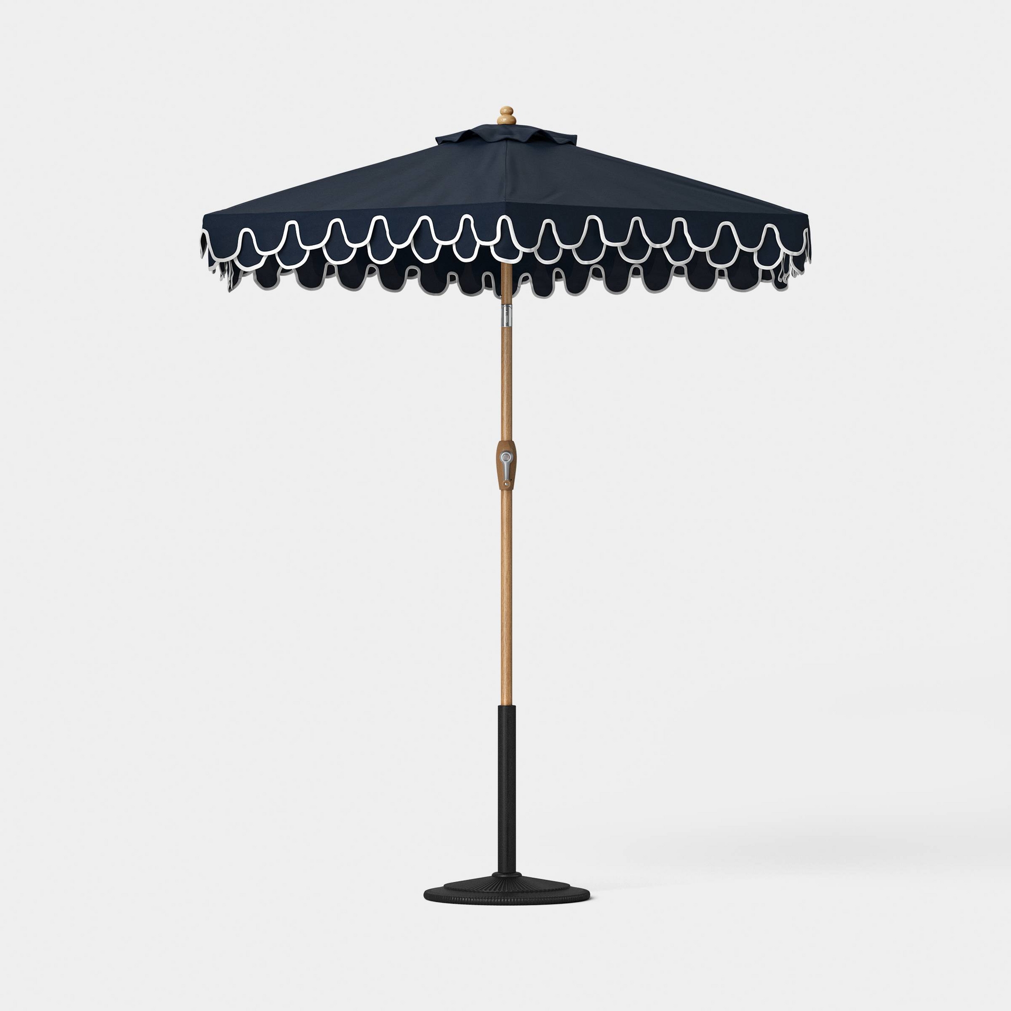 6.5' Double Scallop Valance Outdoor Patio Umbrella - Navy - Threshold designed w/ Studio McGee