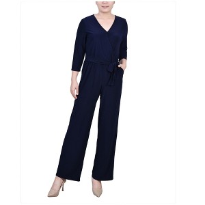 NY Collection Womens Belted Wide Leg Jumpsuit - 1 of 1