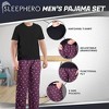 SLEEPHERO Men’s Pajama Set 2 Piece PJ with Crew Neck Tee and Pants - image 4 of 4