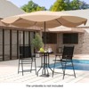 Costway 3 PCS Outdoor Bar Stool Set with DPC Tabletop Umbrella Hole & Footrest 2 Chairs - 4 of 4