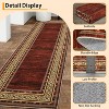 Modern Washable Area Rug, Non-Slip Stain Resistant Low Pile Carpet with Border for Living Room, Bedroom & Kitchen - 4 of 4