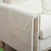 79.5" Beige Sofa Couch Modern 3-Seater Sofa with Cushions Armrest Side Pocket for Living Room Home Office Apartment - 4 of 4