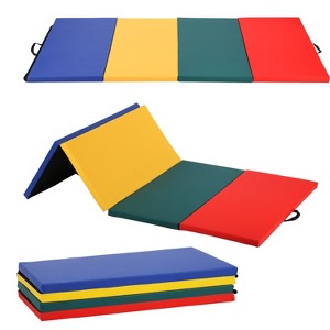 BestMassage 4-Panel Folding Gym Exercise Mat  2" Thick  PU Leather Tumbling Mat - 1 of 4