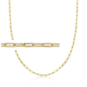 Pure Collection by Ross-Simons Italian 2.7mm 18kt Gold Vermeil Paper Clip Link Necklace - 1 of 4
