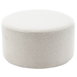 Kinwell 24" Pouf Ottoman White - 1 of 4