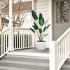 NAYSAYE Planter Set of 3 Ceramic Flowerpot Sleek Glossy Design for Indoor Outdoor Garden, Matte White, 9.5"*9.5"*8.1" - 2 of 4