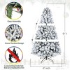 Hykolity 6.5'/7.5'/9' Snow Flocked Artificial Christmas Tree with Pine Cones, Metal Stand and Hinged Branches - 4 of 4