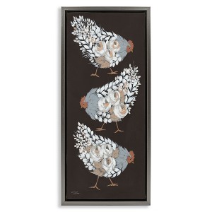 Stupell Industries Abstract Floral Body Hens Floating Frame Canvas Art - 1 of 4