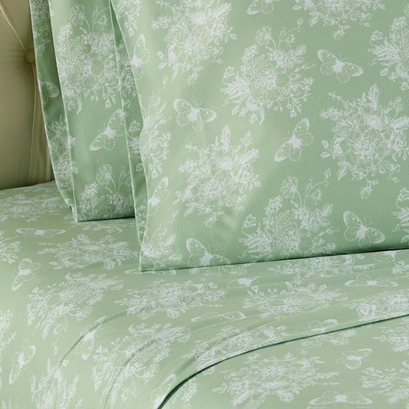 Shavel Micro Flannel Printed Sheet Set - Toile Celadon, 2 of 5