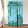 LIVAREEmlen Garment Racks with Shelves 2 Wicker Drawers and 4 Hooks for Hanging Clothes Freestanding Closet Wardrobe Rack,Vintage Brown - 4 of 4
