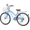 WEIZE Beach Cruiser Bike 26 inch City Bikes Commuter Bicycle for Adult 7-Speed Comfortable with Rear Rack or Basket Blue - 2 of 4