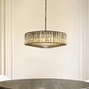 ALOADECOR 24'' Unique Modern Crystal Chandelier 6-Light Luxury Matte Black Pendant with Clear Crystal For Dining Room And Entryway - 3 of 4