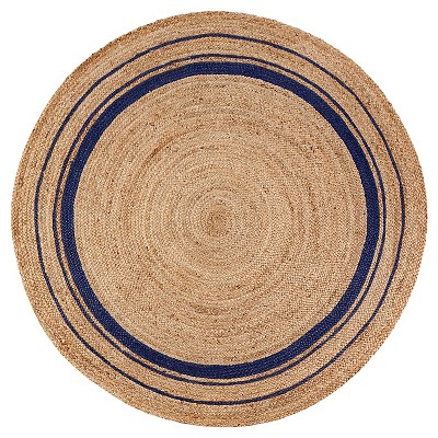 4' Braided Round Accent Rug Blue - Anji Mountain