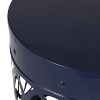 CAVINAS 18"Hollow Open Curved Outdoor End Table,Cylindrical Iron Side Table for Poolside,Porch,Outdoor Furniture,Indoor&Outdoor Table - 3 of 4