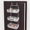 NEX 3 Tier No-Drilling Over the Door Hanging Basket Bath Organizer Mesh Basket White: Steel Mesh Storage, 3 Shelves - 3 of 4