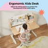 JUJABU 47.2" Kids Adjustable Study Desk with Tiltable Desktop and Double bookshelf, Natural - 3 of 4