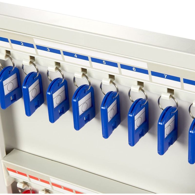 Juvale Key Cabinet Lock Box Steel Safe Key Storage Locker Organizer, 32 Key Hooks, 10.25 x 15 x 2 In, 5 of 7