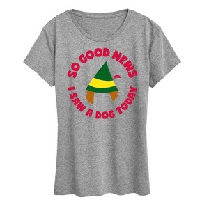 Women's - ELF - Christmas Family Set Saw A Dog Short Sleeve Graphic T-Shirt - 1 of 4