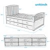 FURNIinspire Beds Twin Size Platform Bed Frame Multifunctional Storage Bed Modern Wood Bed with 6 Drawers, Brown, 77.8"*42.3"*43.6" - 3 of 4