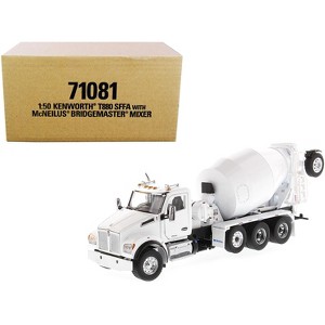 Kenworth T880 SFFA with McNeilus Bridgemaster Concrete Mixer White "Transport Series" 1/50 Diecast Model by Diecast Masters - 1 of 4