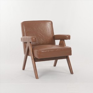 NicBex PU Leather Accent Chair,Upholstered Living Room Chairs with Inverted V-shaped Wooden Legs,Comfy Armchair,Accent Chairs for Living Room - 1 of 4