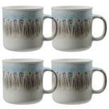 American Atelier Stoneware Glazed Jumbo Coffee Mugs, Big Tea Mugs with Large Handle Design, Dishwasher and Microwave Safe, 22-Ounce, Set of 4,Blue