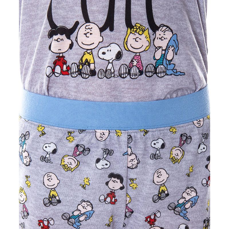 Peanuts Girls' Woke Up This Cute Pajamas Shirt And Pants Jogger Pajama Set, 3 of 5