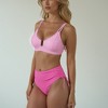 Anna-Kaci Swim Women's High Waist Bikini Set with Ruched Sides and Gold Hardware Accent Top - 3 of 4