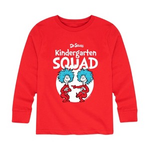 Boys' - Dr. Seuss - Kindergarten Squad Thing 1 and Thing 2 Long Sleeve Graphic T-Shirt - 1 of 4