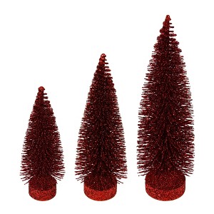 Vickerman Glitter Oval Pine Artificial Christmas Tree Set of 3 - 1 of 3