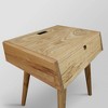 Nightstand with USB Ports Natural Oak - Flora Home: Solid American Red Oak, Easy Charge, Storage Drawer - 3 of 4