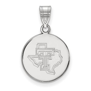Black Bow Jewelry 14k White Gold Texas Tech Red Raiders NCAA Medium Pendant - 1 of 3