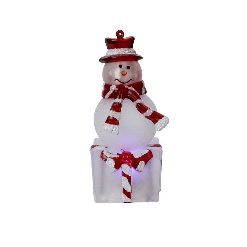 Northlight 4" LED Lighted Color Changing Snowman with Top Hat Christmas Table Top Decoration, 1 of 4