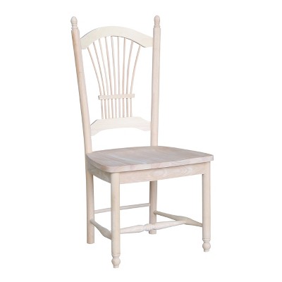 High-Back Brown Microfiber Upholstered Side Chair in Solid Wood