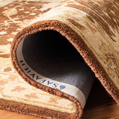Handmade Brown and Beige Wool Tufted Rectangular Rug, 3' x 5'