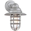 John Timberland Marlowe 13 1/4" High Farmhouse Rustic Hooded Cage Outdoor Wall Light Fixture Mount Porch House Set of 2 Galvanized Clear Glass Shade - 4 of 4