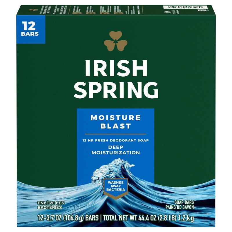 Irish Spring Bar Soap - Moisture Blast 3.7oz/12pk, 1 of 11