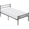 Bed Frame with Headboard and Footboard Featuring Iron Heart Design, Platform Bed for Boys and Girls, No Box Spring Needed, Easy Assembly - 2 of 4