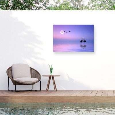 Trademark Fine Art - Bess Hamiti Flying Flamingo Matted Framed Art